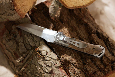 Нож складной HUNTER коричневый, серебристый - 56-0301006- Фото №4