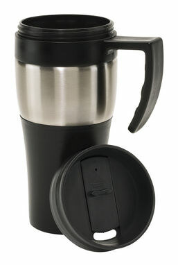 Кружка HOT DRINK серебристый, чёрный - 56-0304322- Фото №2