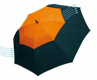 Парасолька типу гольф MONSUN чорний, помаранчевий - 56-0104174- Фото №2