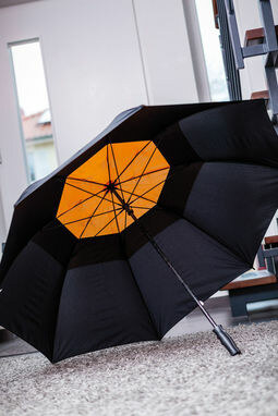 Парасолька типу гольф MONSUN чорний, помаранчевий - 56-0104174- Фото №4