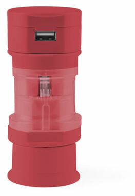 Адаптер для розетки Tribox красный - AP741480-05- Фото №1