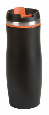 Термо кружка с двойными стенками DARK CREMA чёрный, оранжевый - 56-0304193- Фото №1