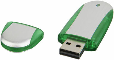 Флешка 4GB зелене яблуко, сріблястий - 1Z30580G-4GB- Фото №1