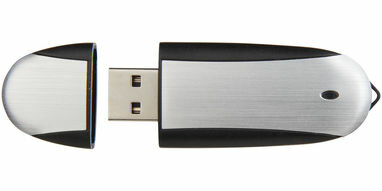 Флешка 4GB суцільний чорний, сріблястий - 1Z30583G-4GB- Фото №2