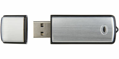 Флешка прямоугольная с колпачком, пластик и алюминий 4GB серебряный - 1Z30360G-4GB- Фото №4