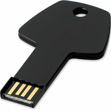 Флешка-ключ алюмінієва 8GB суцільний чорний - 1Z33391D-8GB- Фото №1