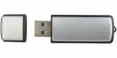 Флешка прямоугольная с колпачком, пластик и алюминий 16GB серебряный - 1Z30360G-16GB- Фото №5