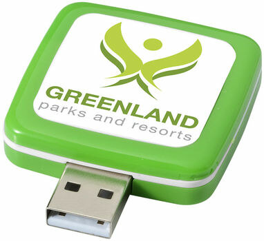 Флешка пластикова квадратна 4GB зелений - 1Z39253D-4GB- Фото №4