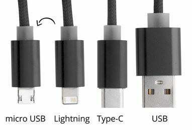 Кабель зарядний USB Scolt чорний - AP721102-10- Фото №2