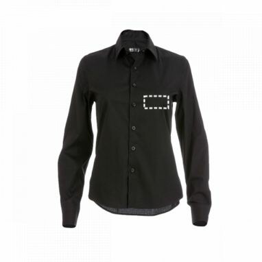 THC PARIS WOMEN. Жіноча сорочка popeline чорний  розмір XXL - 30152-103-XXL- Фото №4