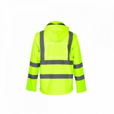 THC ZAGREB WORK. Чоловіча куртка softshell зі світловідбивачами та зі знімним капюшоном жовтий гексахром  розмір XL - 30182-188-XL- Фото №4