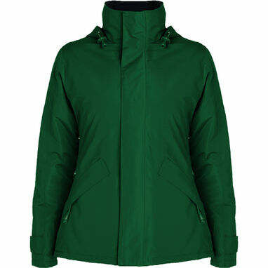 EUROPA WOMAN Куртка с высоким воротником и молнией того же цвета зеленый бутылочный  размер S - PK50780156- Фото №1