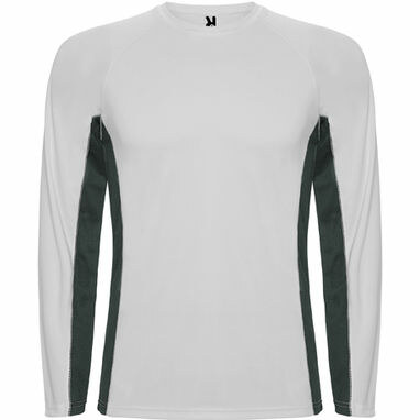 SHANGHAI L/S Спортивная комбинированная футболка с двумя полиэстерными тканями белый, темно-серый  размер XL - CA6670040146- Фото №1