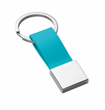 BUMPER. Брелок з металу та штучної шкіри блакитний - 93178-124- Фото №1