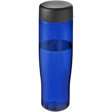 Пляшка для води H2O Tempo синій, суцільний чорний - 21043208- Фото №1