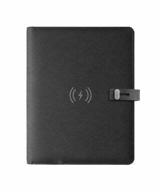 EMERGE A5 FOLDER. Органайзер А5 з вбудованою зарядкою чорний - 93581-103- Фото №1