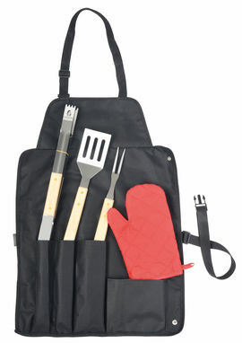 Фартук с набором для BBQ GREAT BBQ красный, серебряный, чёрный - 56-0604079- Фото №2