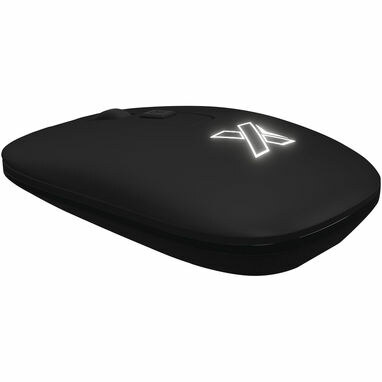SCX.design O22 Бездротова мишка з логотипом, що світиться, і антибактеріальною обробкою суцільний чорний - 1PX07990- Фото №1 SCX.design O22 Бездротова мишка з логотипом, що світиться, і антибактеріальною обробкою суцільний чорний - 1PX07990- Фото №1