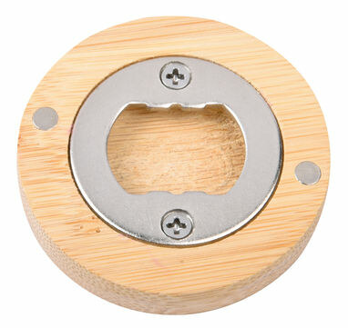 Відкривачка для пляшок BAMBOO COIN коричневий, срібний - 56-0499119- Фото №1