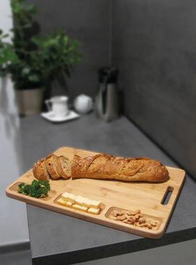 Велика обробна дошка BAMBOO SERVING коричневий - 58-8030459- Фото №5