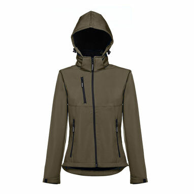 THC ZAGREB WOMEN. Жіноча куртка softshell зі знімним капюшоном зелений армійський  розмір L - 30181-149-L- Фото №4