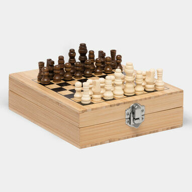 Винный набор BAMBOO CHESS с игрой в шахматы коричневый - 56-0301163- Фото №1