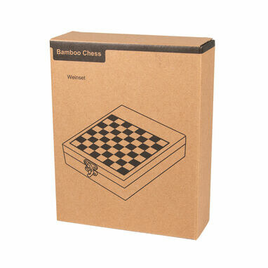 Винный набор BAMBOO CHESS с игрой в шахматы коричневый - 56-0301163- Фото №9
