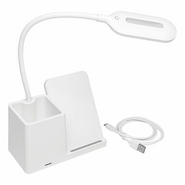 Настільна лампа із зарядною станцією LIGHT & CHARGE білий - 56-1107379- Фото №2 Настільна лампа із зарядною станцією LIGHT & CHARGE білий - 56-1107379- Фото №2