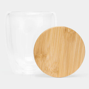Стакан двостінний BAMBOO ART M, місткість бл. 350 мл коричневий, прозорий - 56-0304451- Фото №4