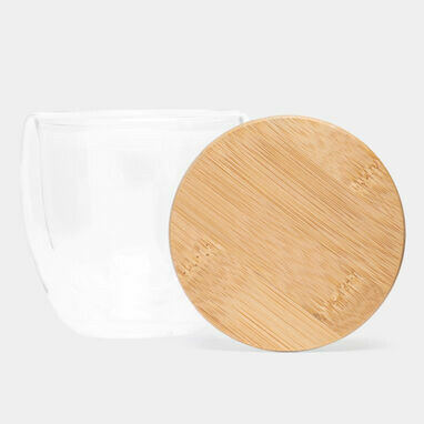 Стакан двухстенный BAMBOO ART S, емкость бл. 250 мл коричневый, прозрачный - 56-0304450- Фото №4