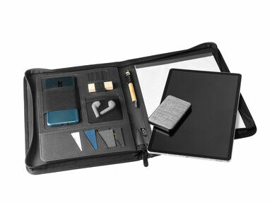 EMERGE FOLDER Папка А4 из 100% rPET 300D на молнии черный - 93579-103- Фото №2