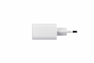 WEGENER Адаптер живлення з портом USB-A потужністю 18 Вт та USB-C потужністю 20 Вт із переробленого АБС-пластику (100% rABS) білий - 97186-106- Фото №2