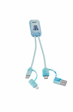 BERNERS Сверхбыстрый USB-кабель 6-в-1 из переработанного ПЭТ ассорти - 97191-100- Фото №3