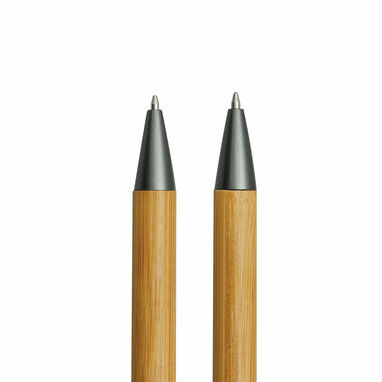 Письмовий набір DOUBLE BAMBOO REVISED коричневий, срібний - 56-1102108- Фото №7