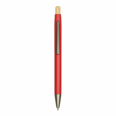 Алюминиевая шариковая ручка BAMBOO PUSHER красный - 56-1102255- Фото №2