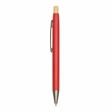 Алюминиевая шариковая ручка BAMBOO PUSHER красный - 56-1102255- Фото №3