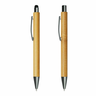 Письмовий набір DOUBLE BAMBOO REVISED коричневий, срібний - 56-1102108- Фото №12