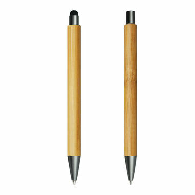 Письмовий набір DOUBLE BAMBOO REVISED коричневий, срібний - 56-1102108- Фото №13