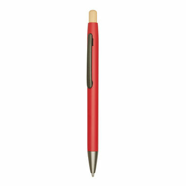 Алюминиевая шариковая ручка BAMBOO PUSHER красный - 56-1102255- Фото №7