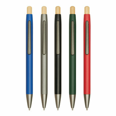 Алюминиевая шариковая ручка BAMBOO PUSHER красный - 56-1102255- Фото №11