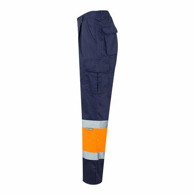 VL ATHENA Штани з двоколірного твила (210 г/м²), на підкладці, з безліччю кишень, з бавовни (20%) та поліестеру (80%) синій  розмір XL - 36052-214-XL- Фото №2