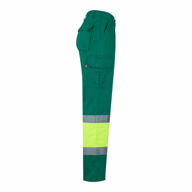 VL POSEIDON Двоколірні штани з твила з кількома кишенями (210 г/м²) з бавовни (20%) та поліестеру (80%) зелений  розмір L - 36054-209-L- Фото №3