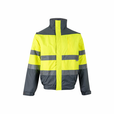VL JUPITER LARGE Двоколірна куртка утеплена (180 г/м²) з поліестеру (100%) з поліуретановим покриттям сірий  розмір 4XL - 36060-207-4XL- Фото №8