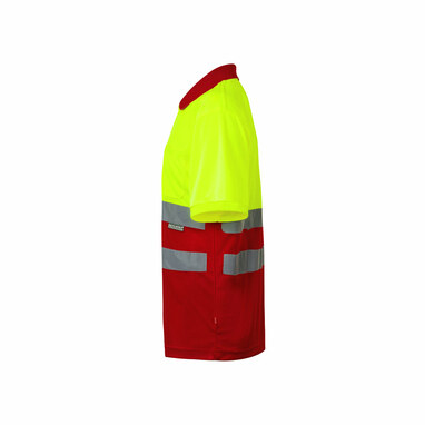 VL CUPID Двоколірна сорочка поло (160 г/м²) з короткими рукавами, з поліестеру (100%) червоний  розмір 2XL - 36063-205-2XL- Фото №2