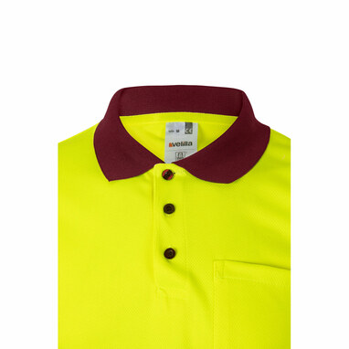 VL CUPID Двоколірна сорочка поло (160 г/м²) з короткими рукавами, з поліестеру (100%) бордовий  розмір L - 36063-225-L- Фото №3