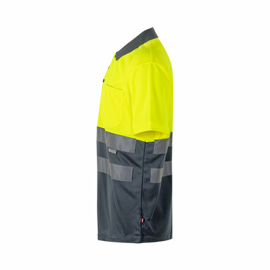 VL CUPID LARGE Двоколірна сорочка поло з принтом (160 г/м²) з короткими рукавами, з поліестеру (100%) сірий  розмір 5XL - 36065-207-5XL- Фото №2