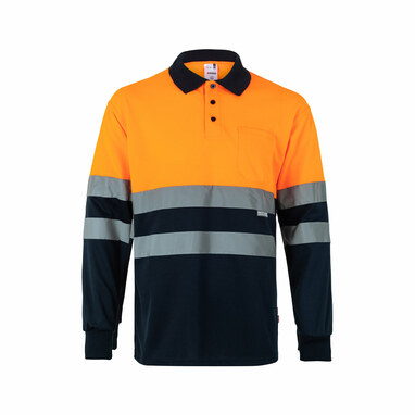 VL VULCAN Двухцветная рубашка поло (160 г/м²) с длинными рукавами, из полиэстера (100%) синий  размер XL - 36067-214-XL- Фото №7