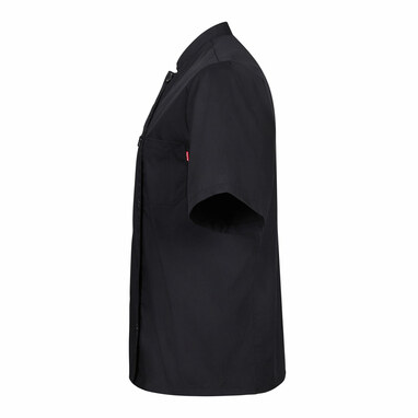 Кухонная куртка с короткими рукавами из поплина (110 г/м²) из хлопка (35%) и полиэстера (65%) черный  размер L - 36122-103-L- Фото №2