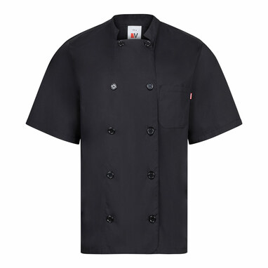 Кухонная куртка с короткими рукавами из поплина (110 г/м²) из хлопка (35%) и полиэстера (65%) черный  размер L - 36122-103-L- Фото №3