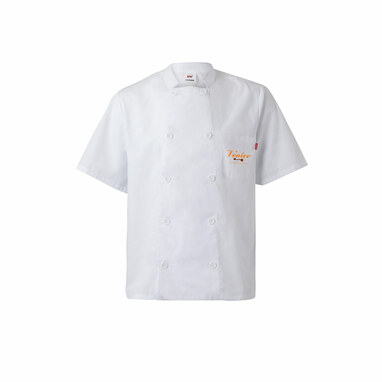 Кухонная куртка с короткими рукавами из поплина (110 г/м²) из хлопка (35%) и полиэстера (65%) белый  размер XS - 36122-106-XS- Фото №4